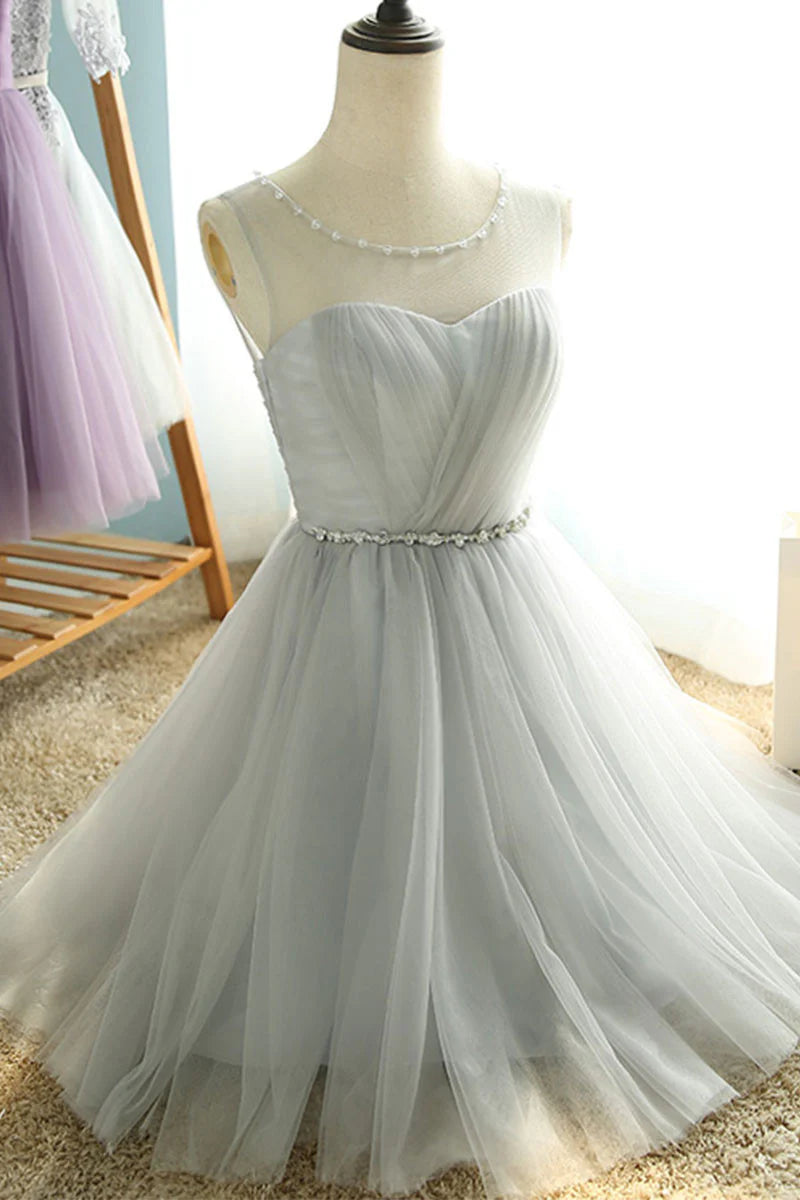 Cute tulle short prom dress bridesmaid dress