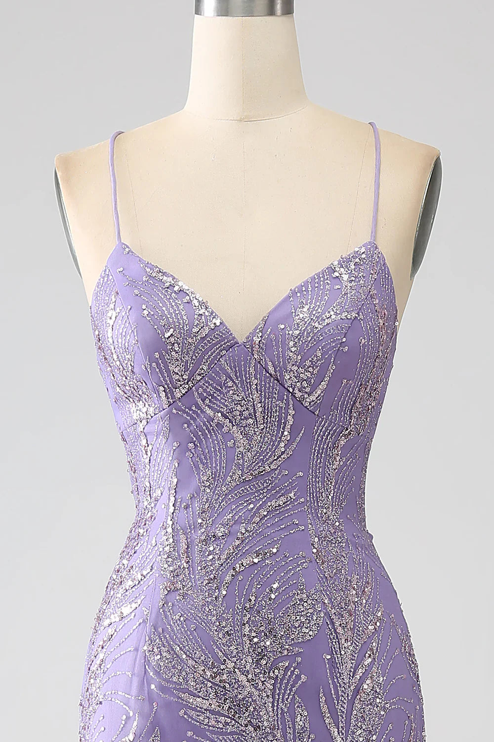 DingJiDress Sparkly Mermaid Lilac Long Prom Dress