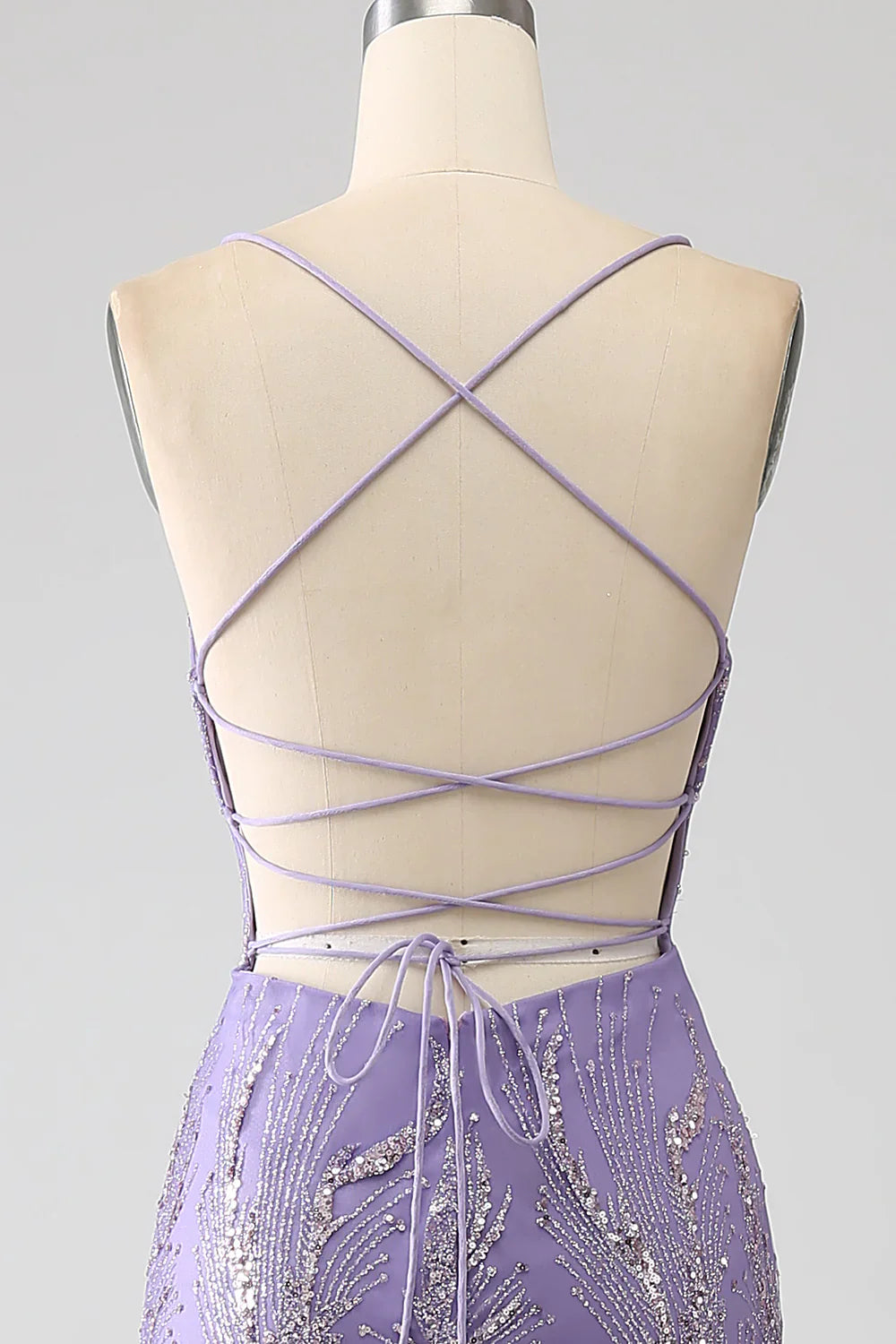 DingJiDress Sparkly Mermaid Lilac Long Prom Dress