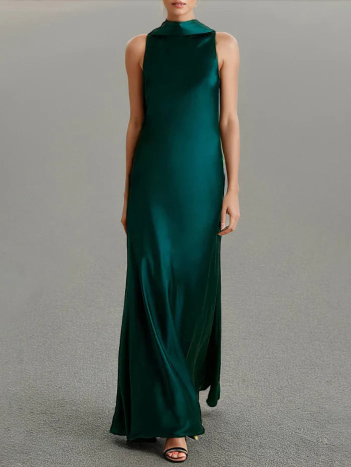 Peacock Prom Dress Sheath/Column Minimalist Sleeveless Peacock Floor Length Evening Gown