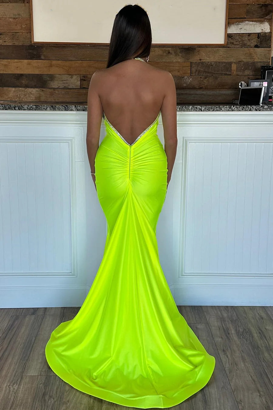 Gorgeous Trumpet Hunter Green Long Formal Dress