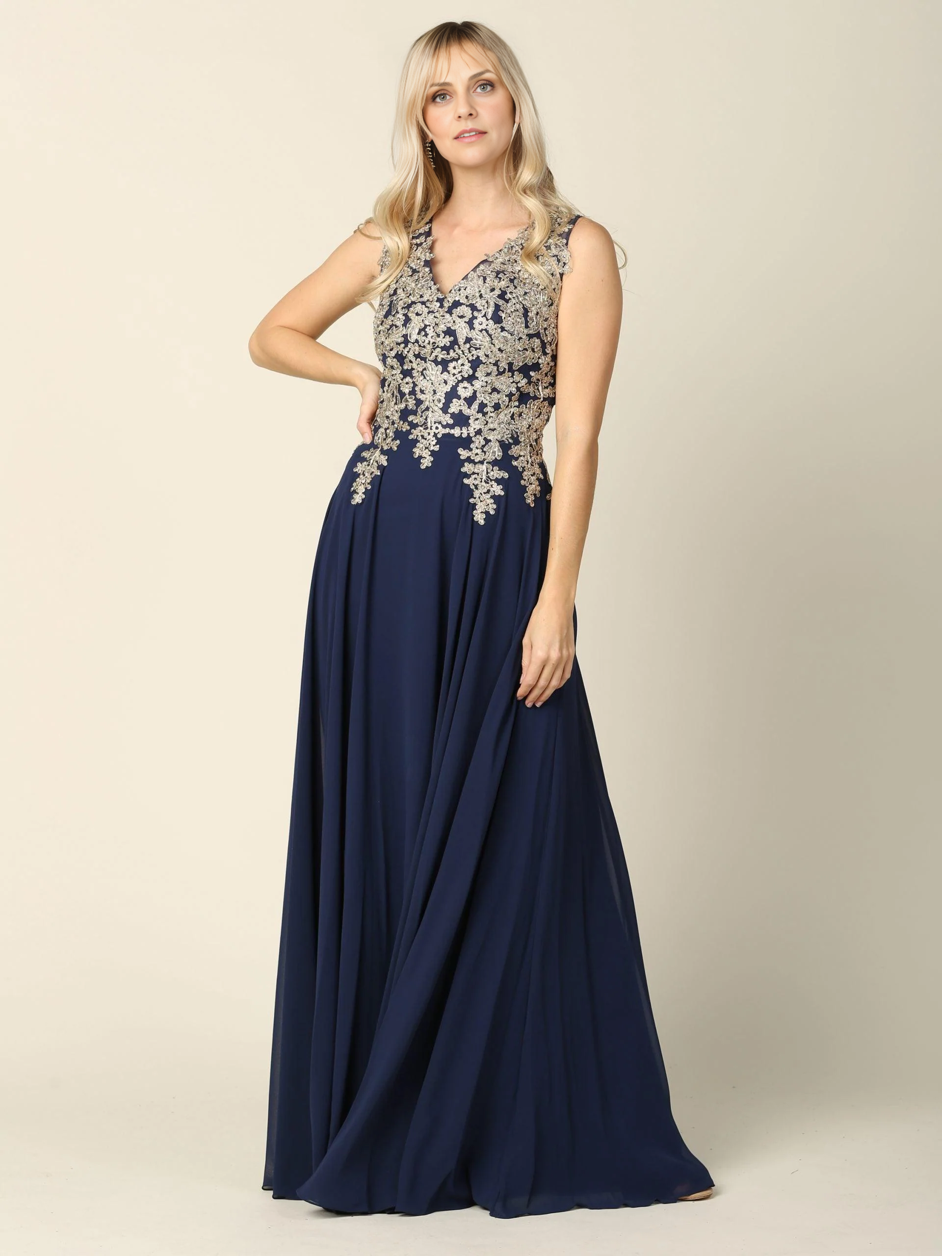 DingJiDress Evening Dress Elegant A Line V neck V-back Lace Applique Retro Fashion Mother Of The Bride Dress