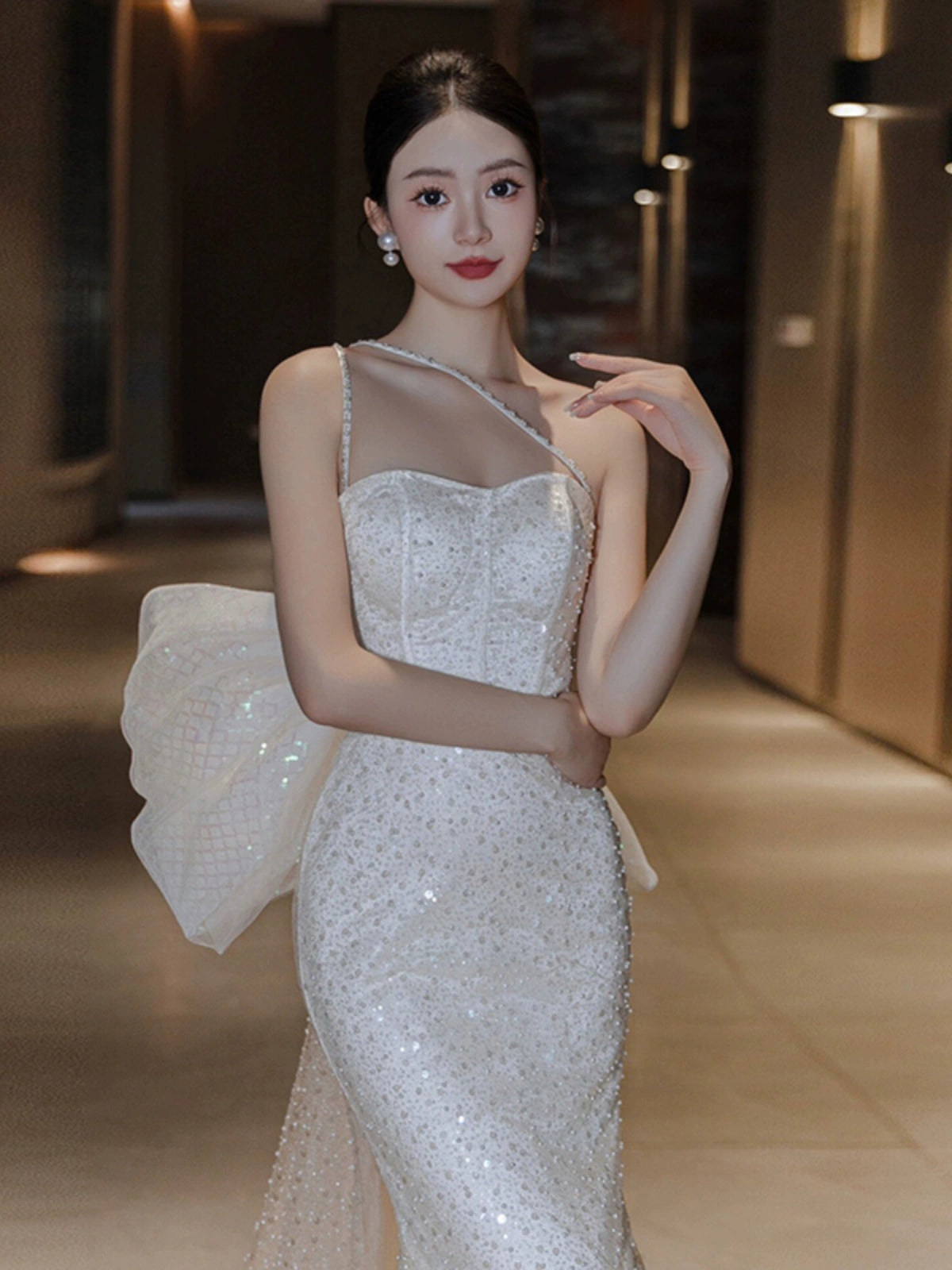 Sexy Mermaid Long Wedding Dress Evening Party Dresses