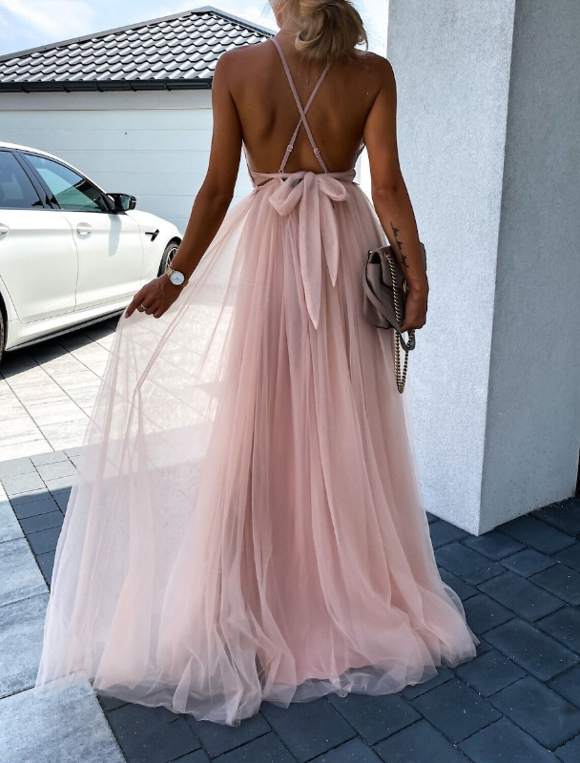 Women's Long Dress Maxi Dress Prom Dress Party Dress Swing Dress Slip Dress Fashion Party Special Occasion Regular Fit Plain Sleeveless Spaghetti Strap Pink Dark Green Summer