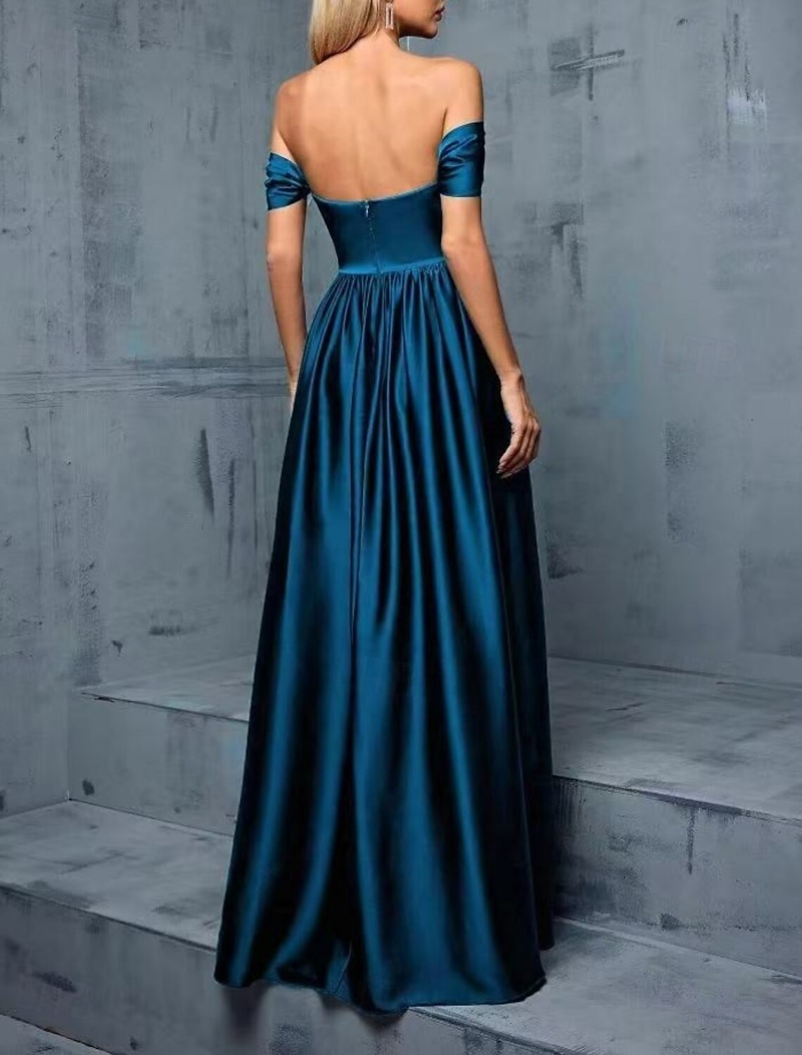 A-Line Evening Gown Party Dress Evening Party Black Tie Gala Floor Length Short Sleeve Sweetheart Cotton Backless with Ruched