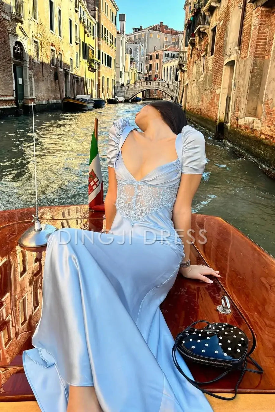 DingJiDress Charming A Line Sweetheart Long with Lace Elegant Prom Dress
