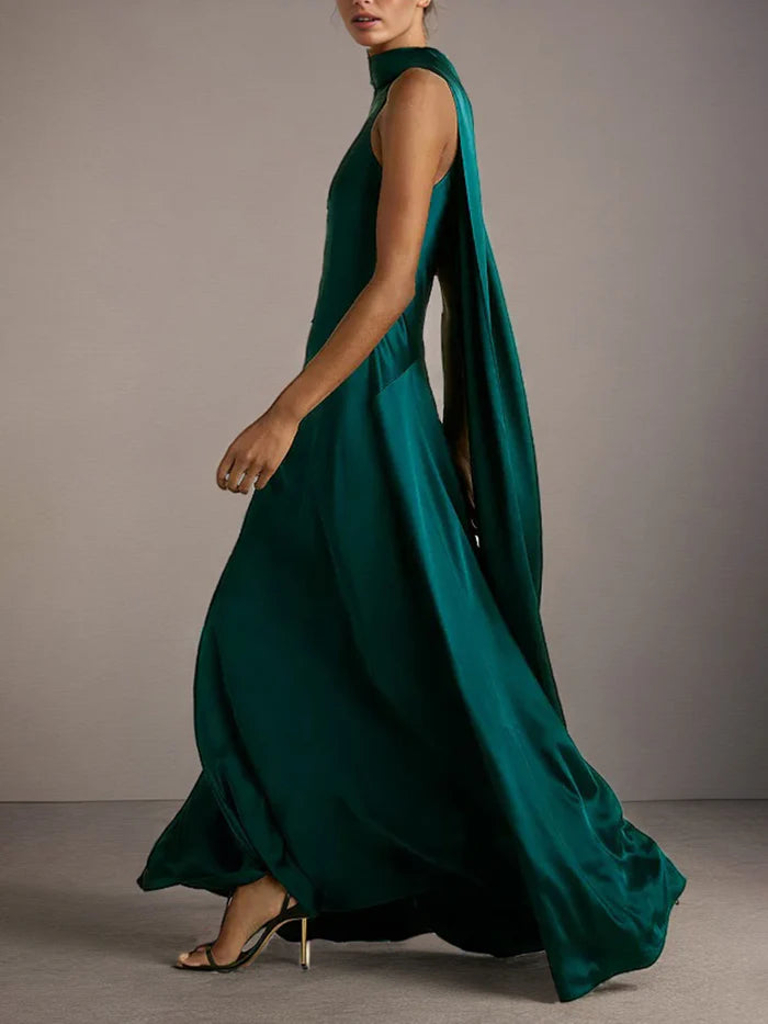 Peacock Prom Dress Sheath/Column Minimalist Sleeveless Peacock Floor Length Evening Gown