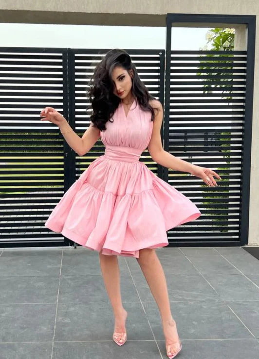 Pink Fashion Short Party Dress Back to School Dress