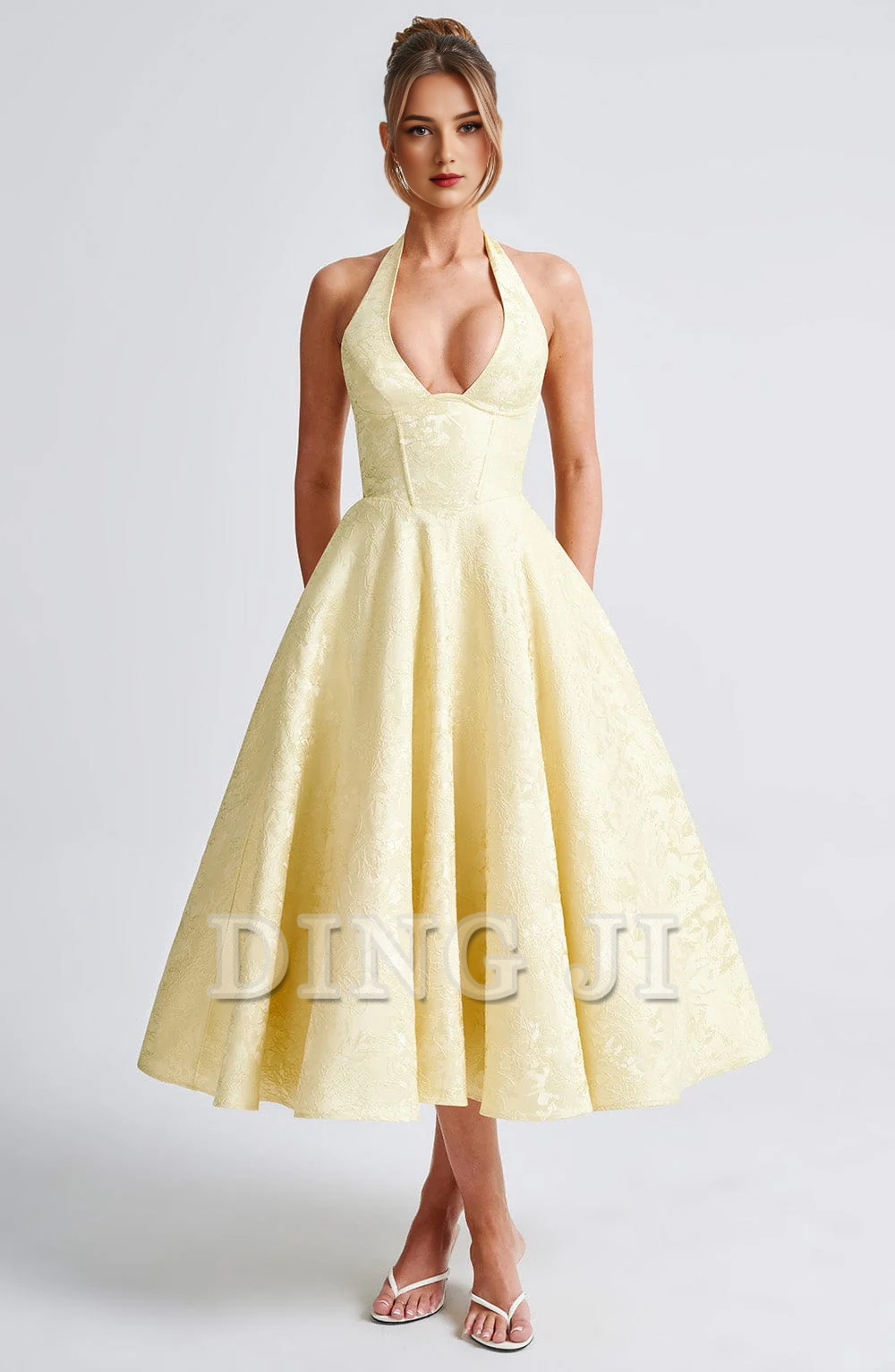 DingJiDress Bridesmaid Dresses A Line Plunge Neckline Backless Sexy Dresses High Quality Dresses Wedding Guests Dresses