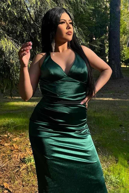 Halter High Slit Tight Long Dress with Lace-Up