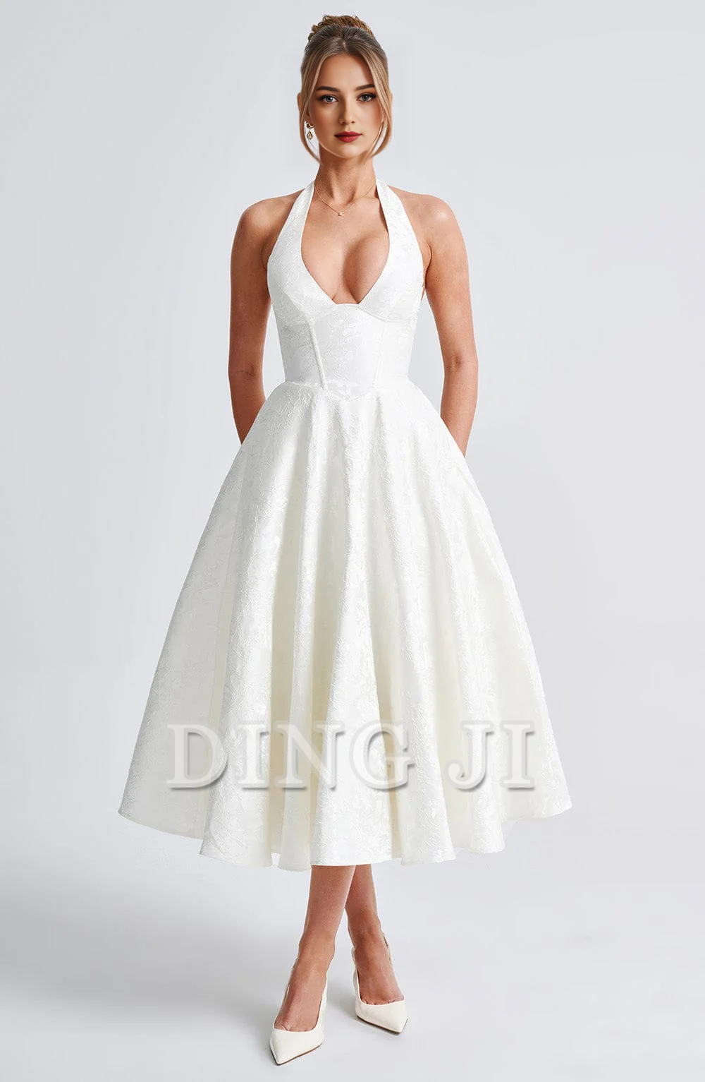 DingJiDress Bridesmaid Dresses A Line Plunge Neckline Backless Sexy Dresses High Quality Dresses Wedding Guests Dresses