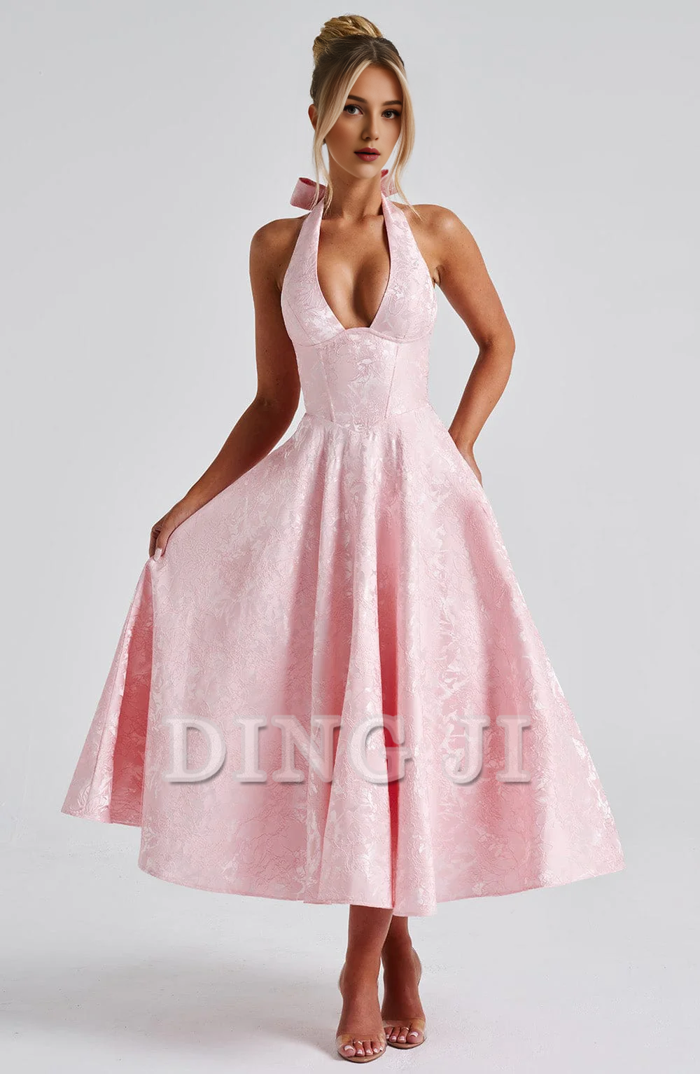 DingJiDress Bridesmaid Dresses A Line Plunge Neckline Backless Sexy Dresses High Quality Dresses Wedding Guests Dresses