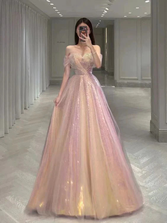 Fashion sequin sleeveless chiffon long ball dress formal party dress