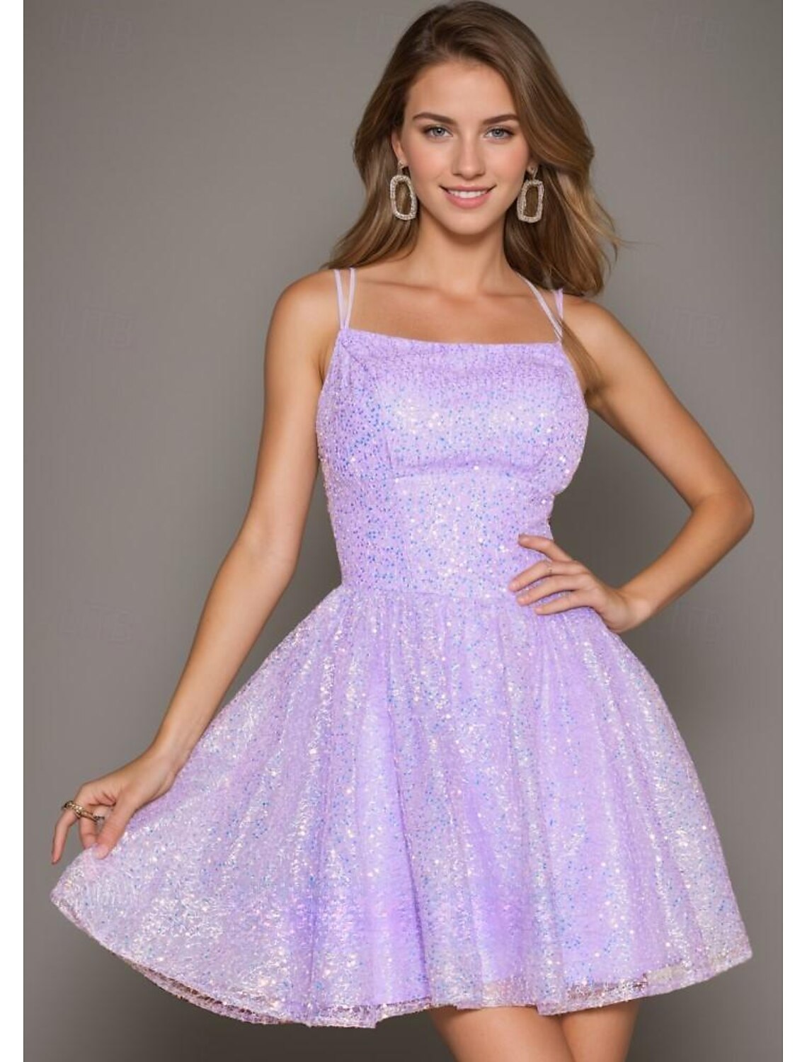 Homecoming Dresses Corsets Dress Holiday Graduation Short / Mini Sleeveless Spaghetti Strap Sequined with Sequin