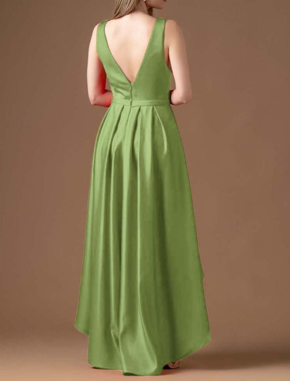 Cocktail Dress Wedding Guest Elegant Formal Evening Party Floor Length Sleeveless Crew Neck Satin with Pleats