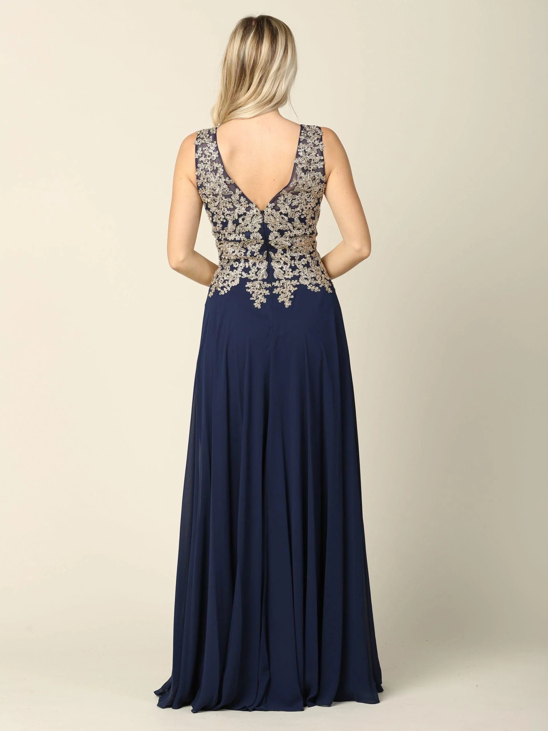 DingJiDress Evening Dress Elegant A Line V neck V-back Lace Applique Retro Fashion Mother Of The Bride Dress