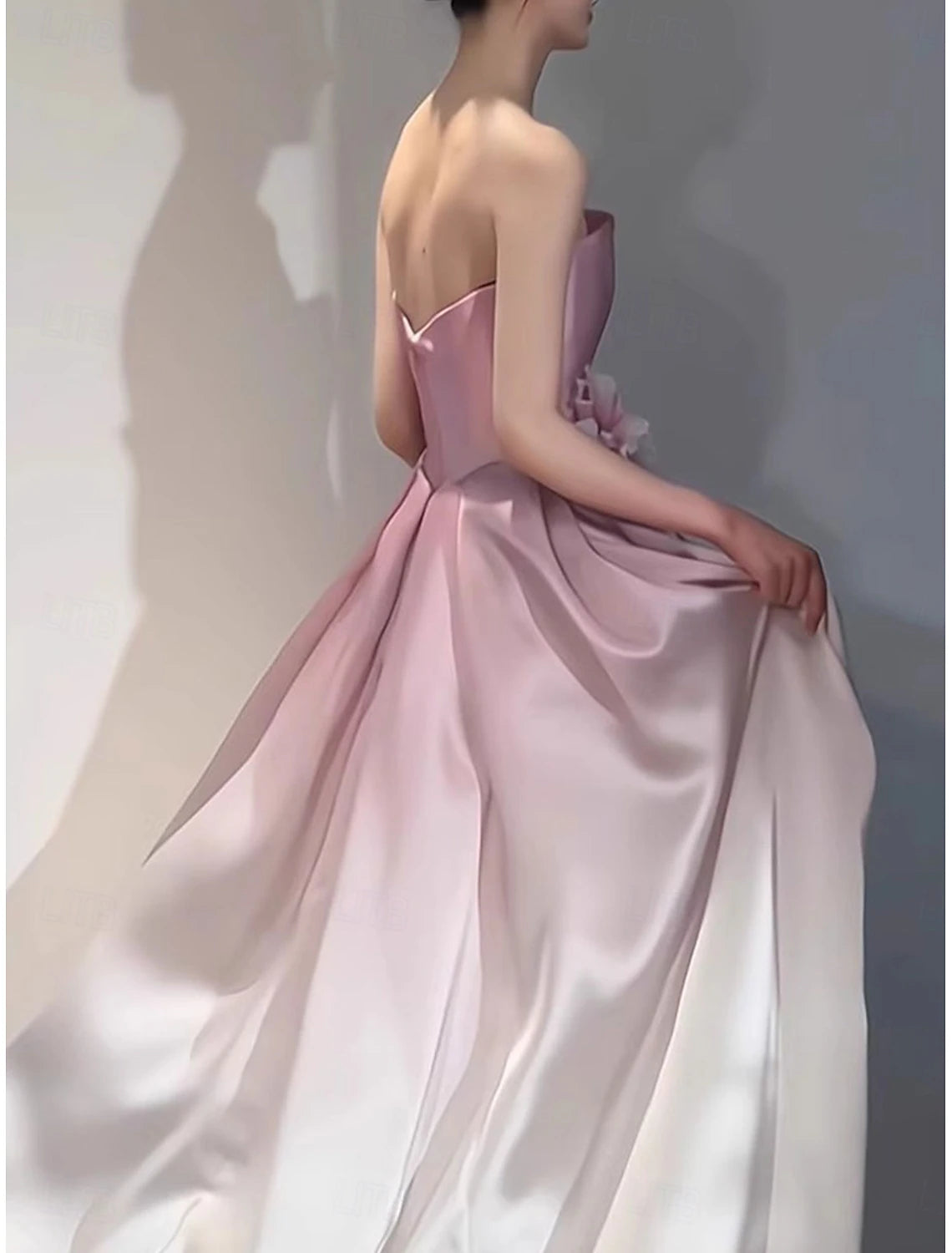 A-Line Quinceanera Dresses Elegant Dress Wedding Wedding Guest Floor Length Sleeveless Strapless Satin Backless with Pleats