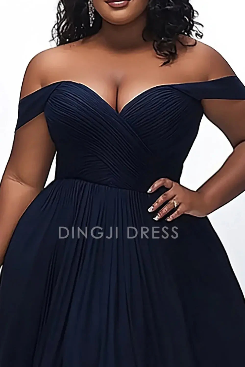 DingJiDress High Quality Dress A Line Off The Shoulder Sweetheart Pleated Plus Size Elegant Prom Dress