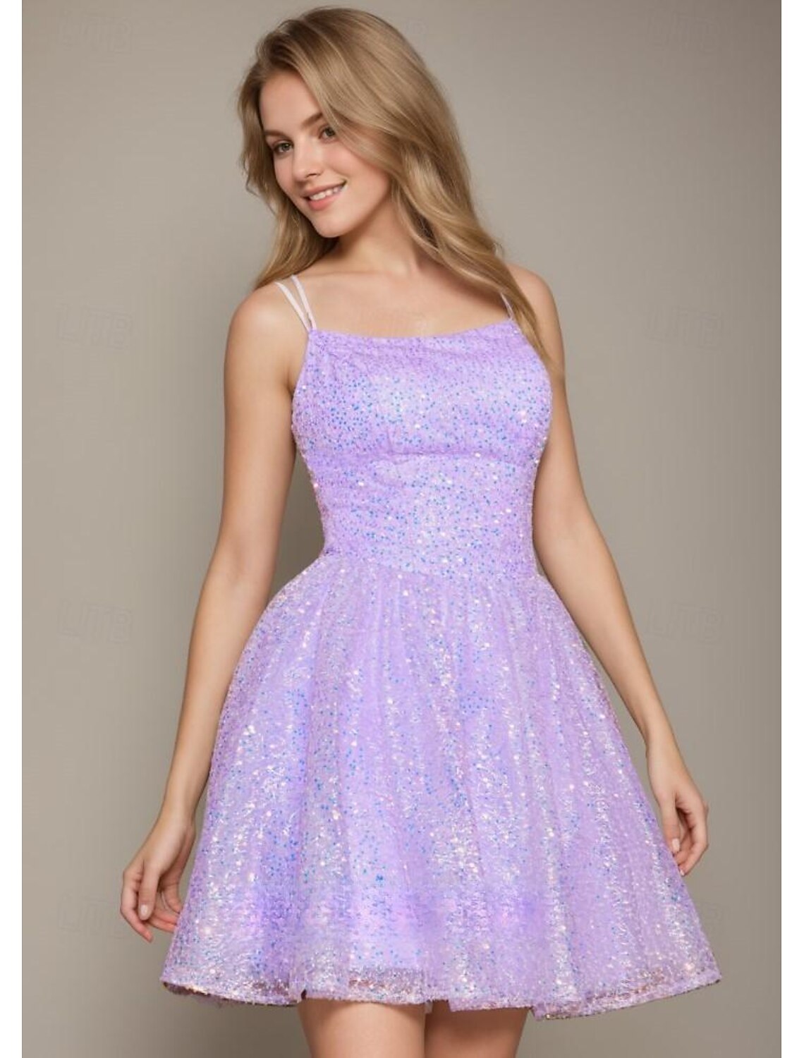 Homecoming Dresses Corsets Dress Holiday Graduation Short / Mini Sleeveless Spaghetti Strap Sequined with Sequin