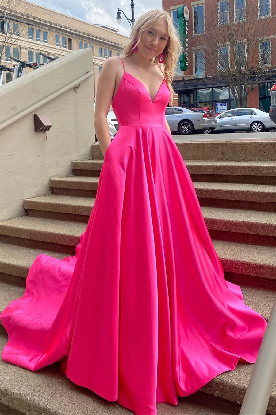 Simple Classic Empire-Waist Sleeveless A-Line Long Prom Formal Dress ﻿