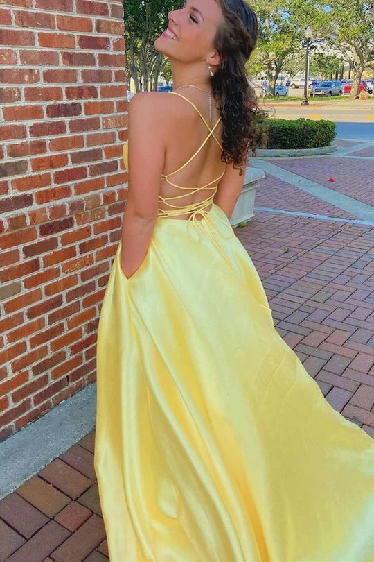Simple Classic Empire-Waist Sleeveless A-Line Long Prom Formal Dress ﻿