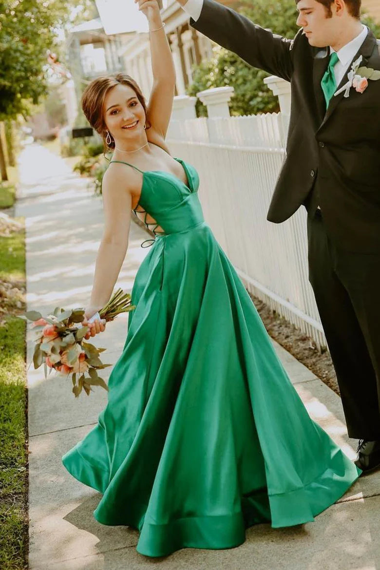 Simple Classic Empire-Waist Sleeveless A-Line Long Prom Formal Dress ﻿