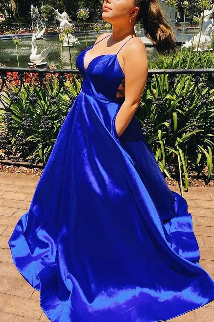 Simple Classic Empire-Waist Sleeveless A-Line Long Prom Formal Dress ﻿