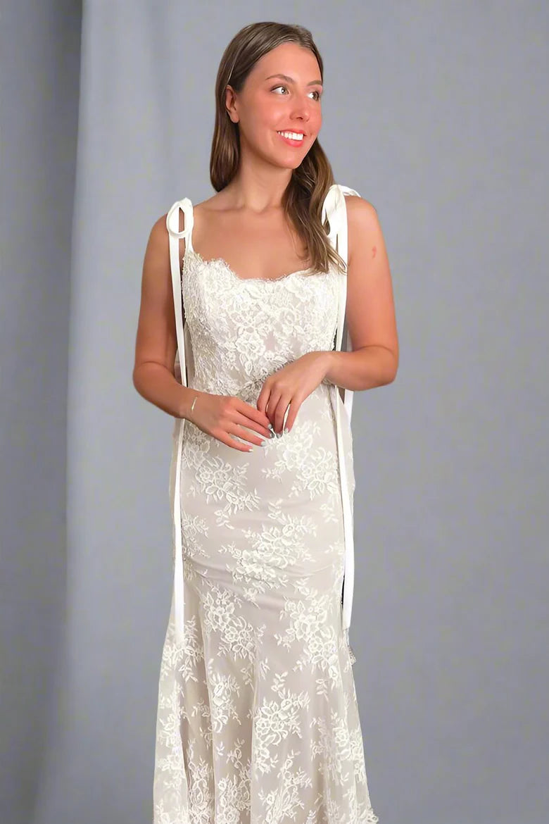 Straps Sweetheart Lace Mermaid Wedding Dress