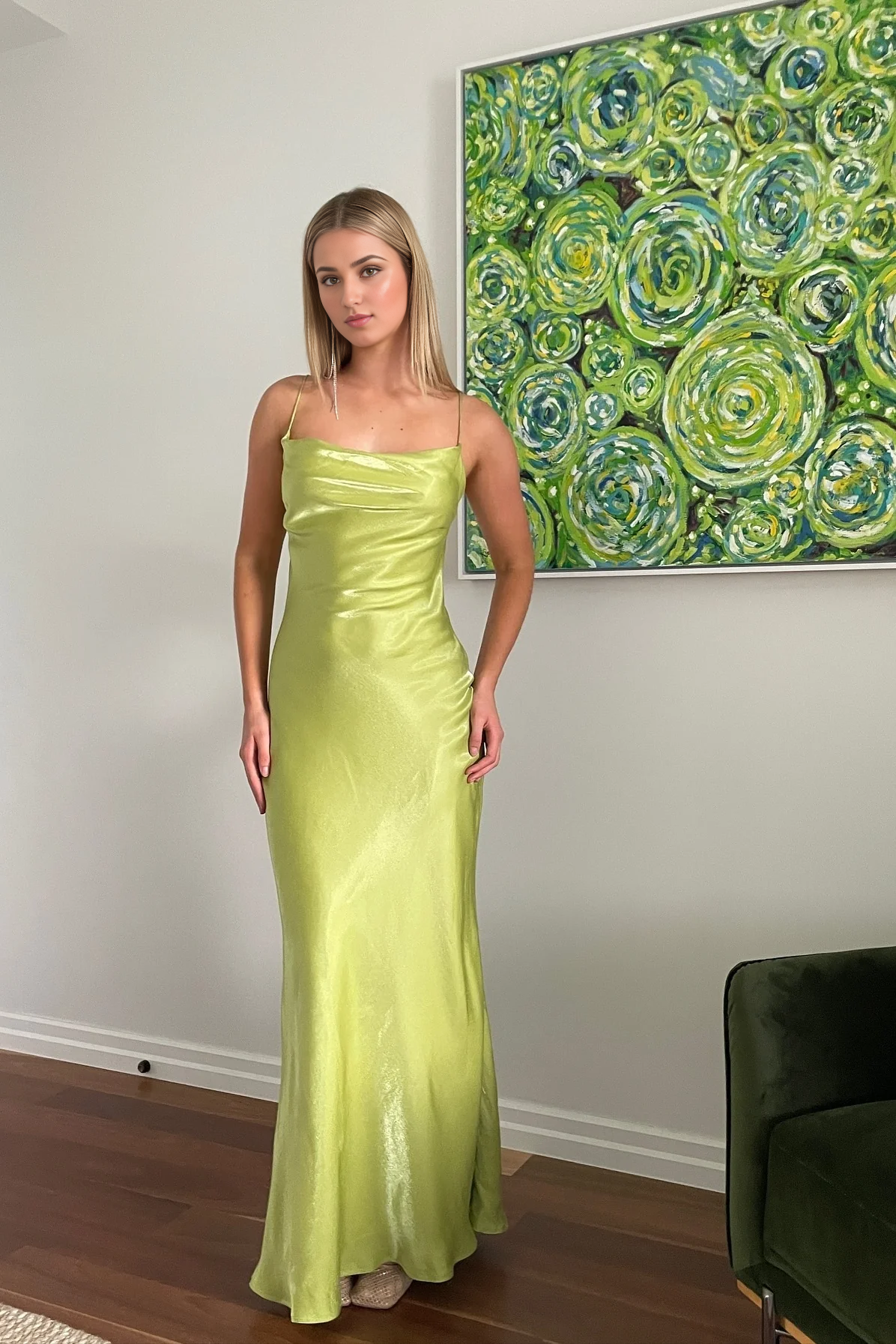 DingJiDress Simple Sheath Spaghetti Straps Long with Backless Elegant Prom Dress