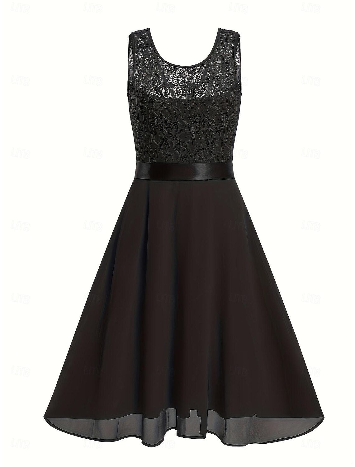 Women's Lace Dress Midi Dress Lace Wedding Party Elegant Formal Crew Neck Black White Dark Red Color