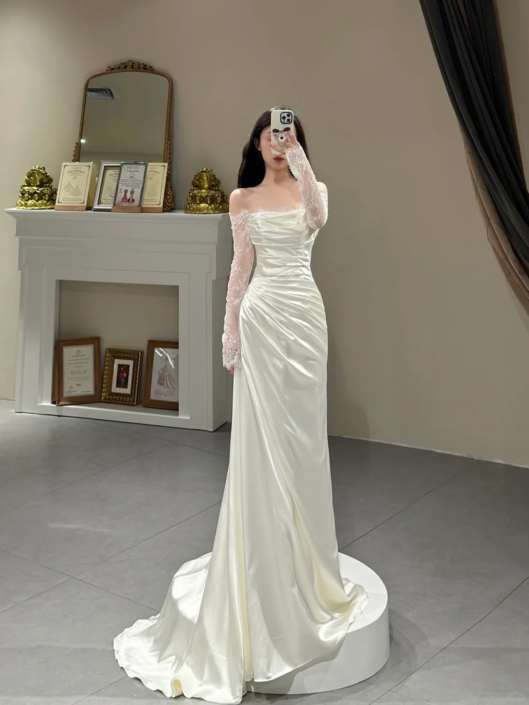 Princess Simple Dress Ivory Prom Dress Evening Dress Feminine Party Dress Wedding Dress