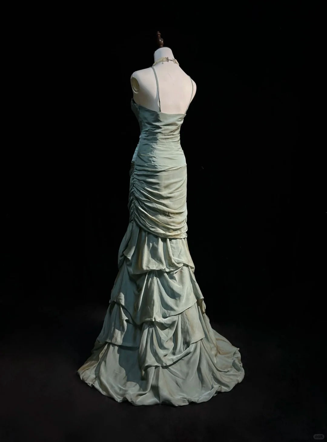 Green Mermaid Formal Dress Vintage Long Party Dress Evening Dress Prom Dresses