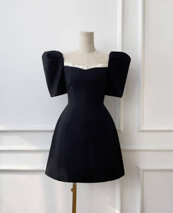 Cute black short prom dress black dress