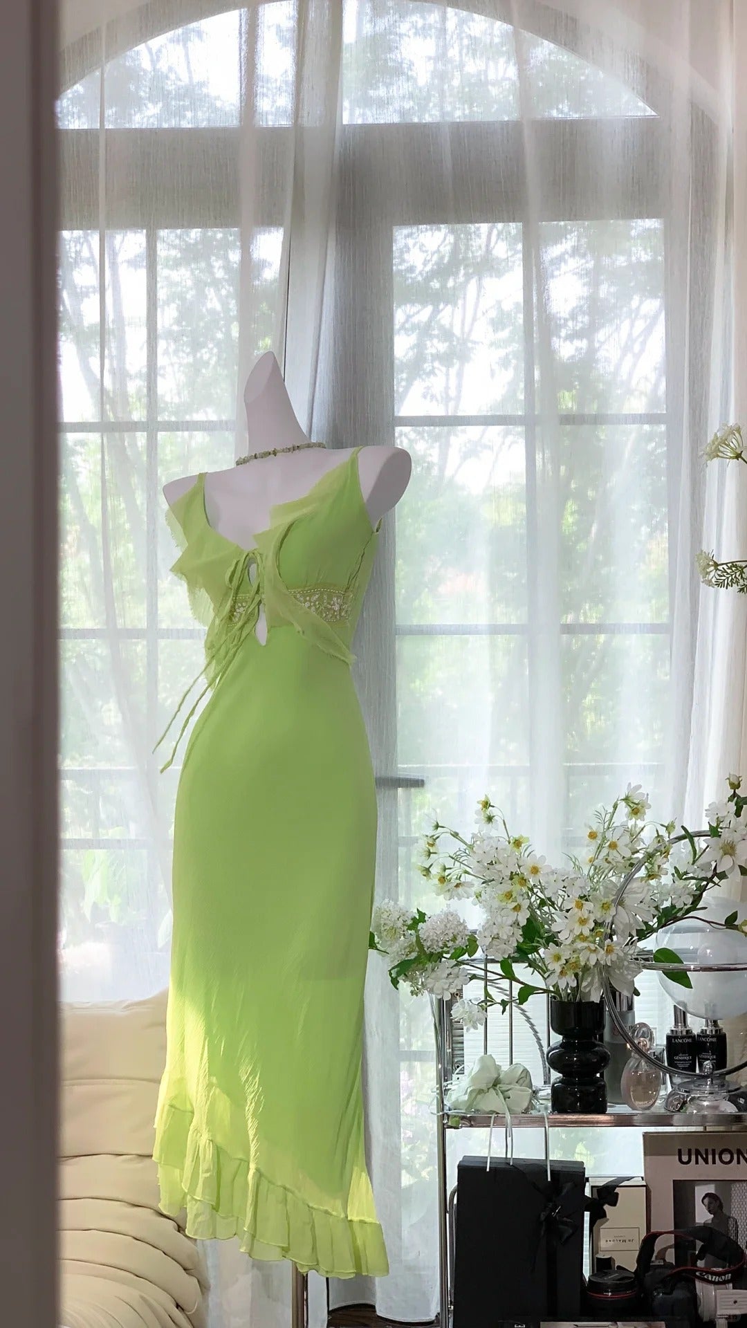 Green Mermaid Dress Vintage Party Dress Evening Dress Prom Dresses