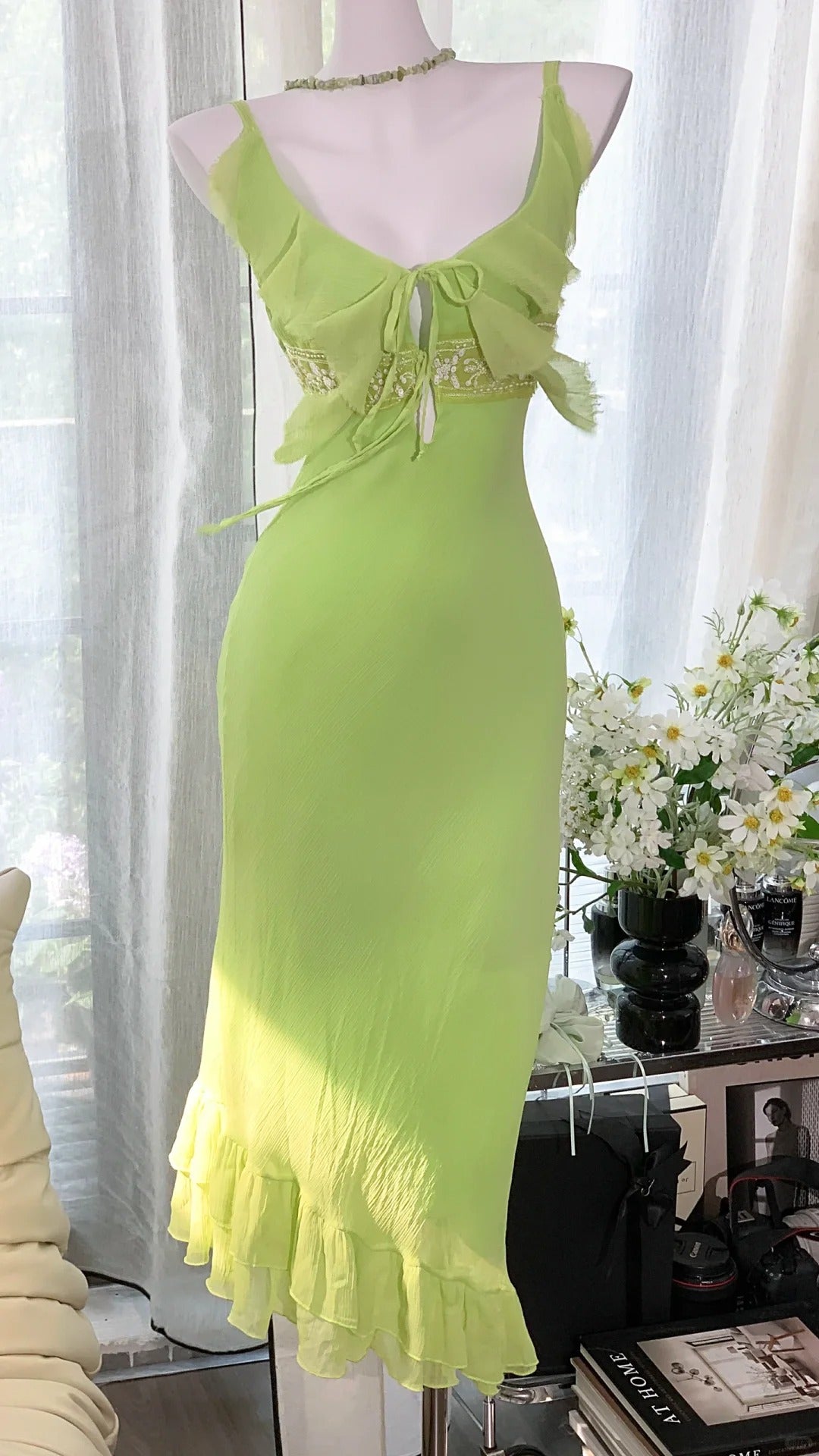 Green Mermaid Dress Vintage Party Dress Evening Dress Prom Dresses
