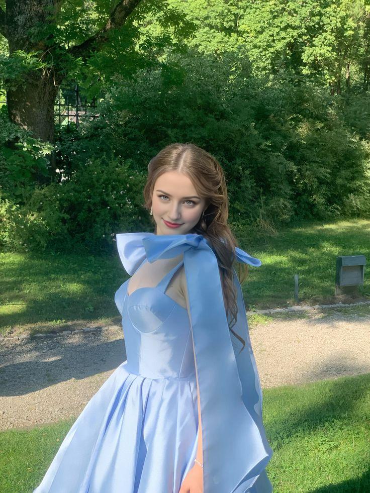 Straps Blue Evening Prom Dresses Homecoming Gowns