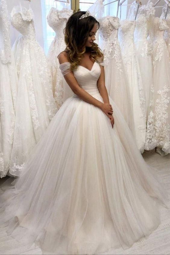 chiffon wedding dress, pleated wedding dress lace up, simple wedding dress