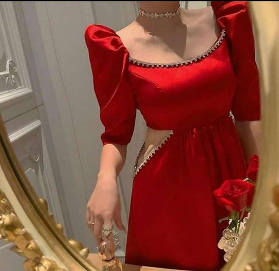 Sexy A line Red Short Prom Party Dress Short Birthday Dress