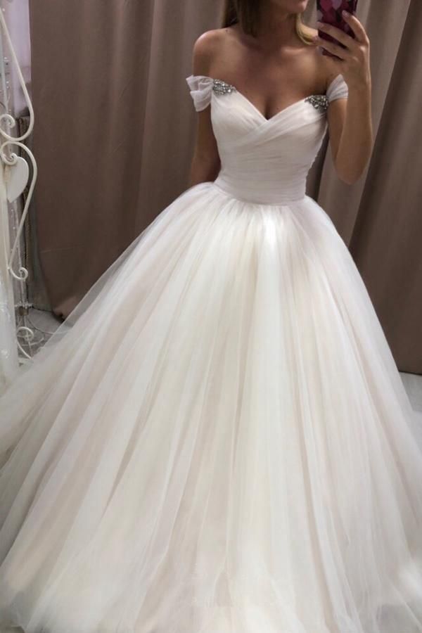 chiffon wedding dress, pleated wedding dress lace up, simple wedding dress