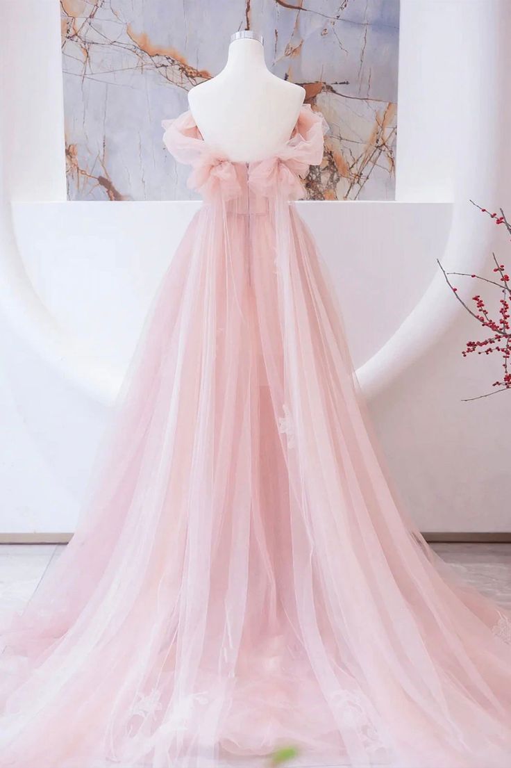 Tulle Beaded Long Prom Dress A-Line Evening Party Dress