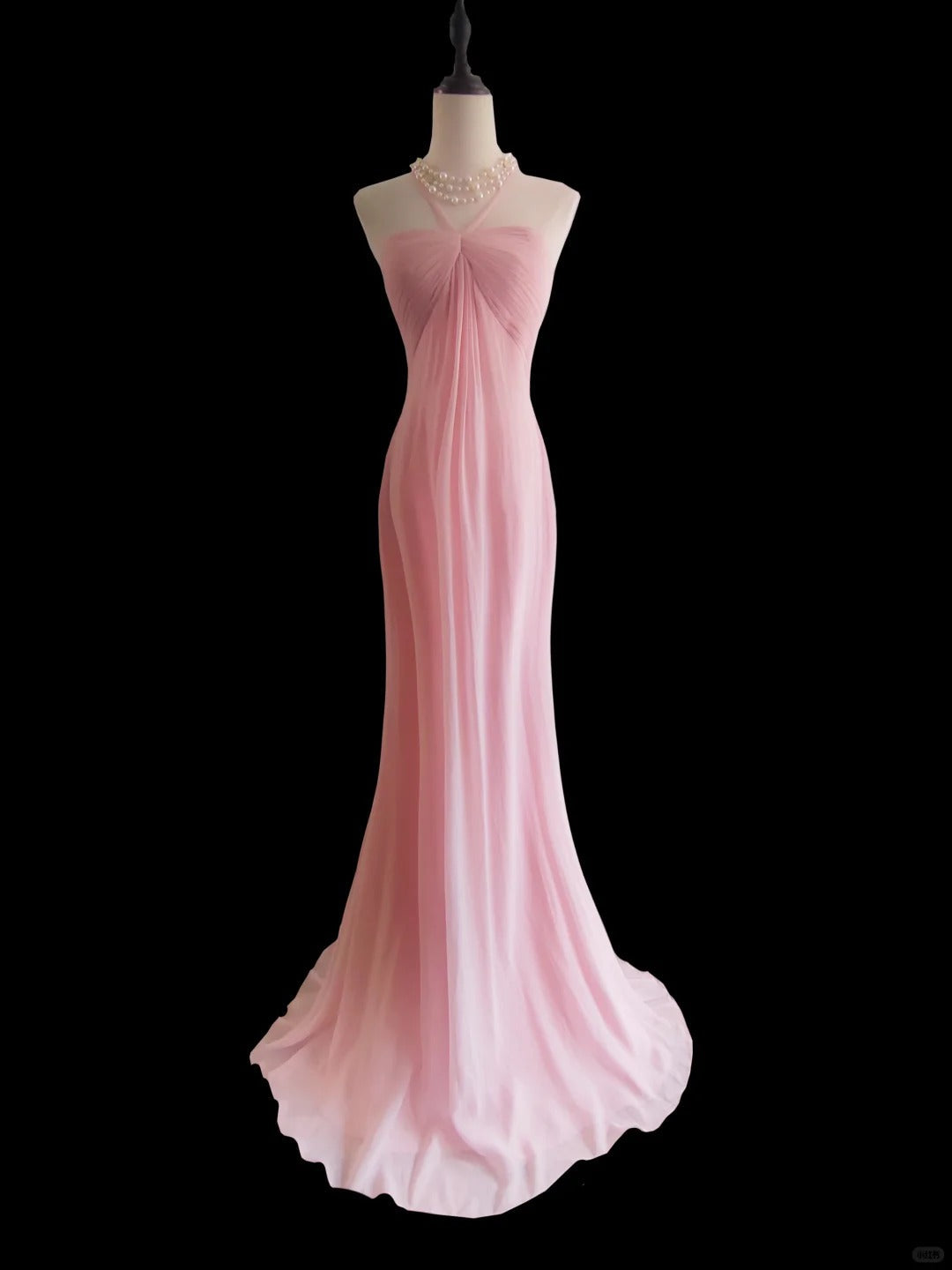 Pink Vintage Long Party Dress Evening Dress Prom Dresses