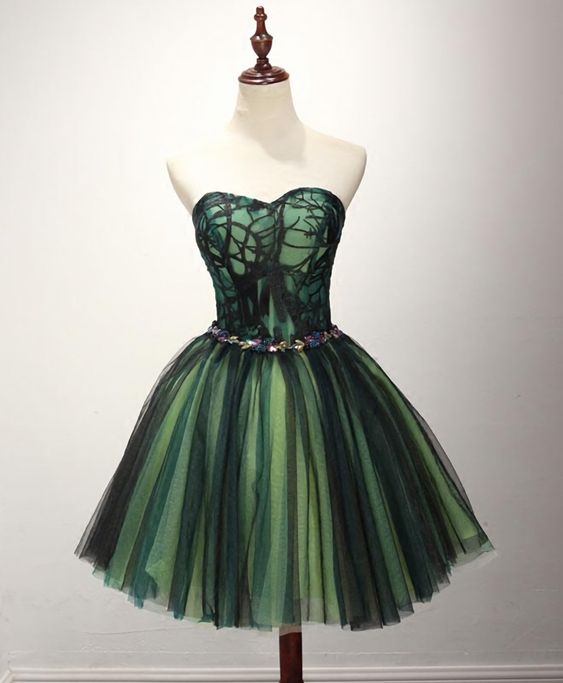 Stylish Tulle Lace Short Prom Dress Cute Evening Dress
