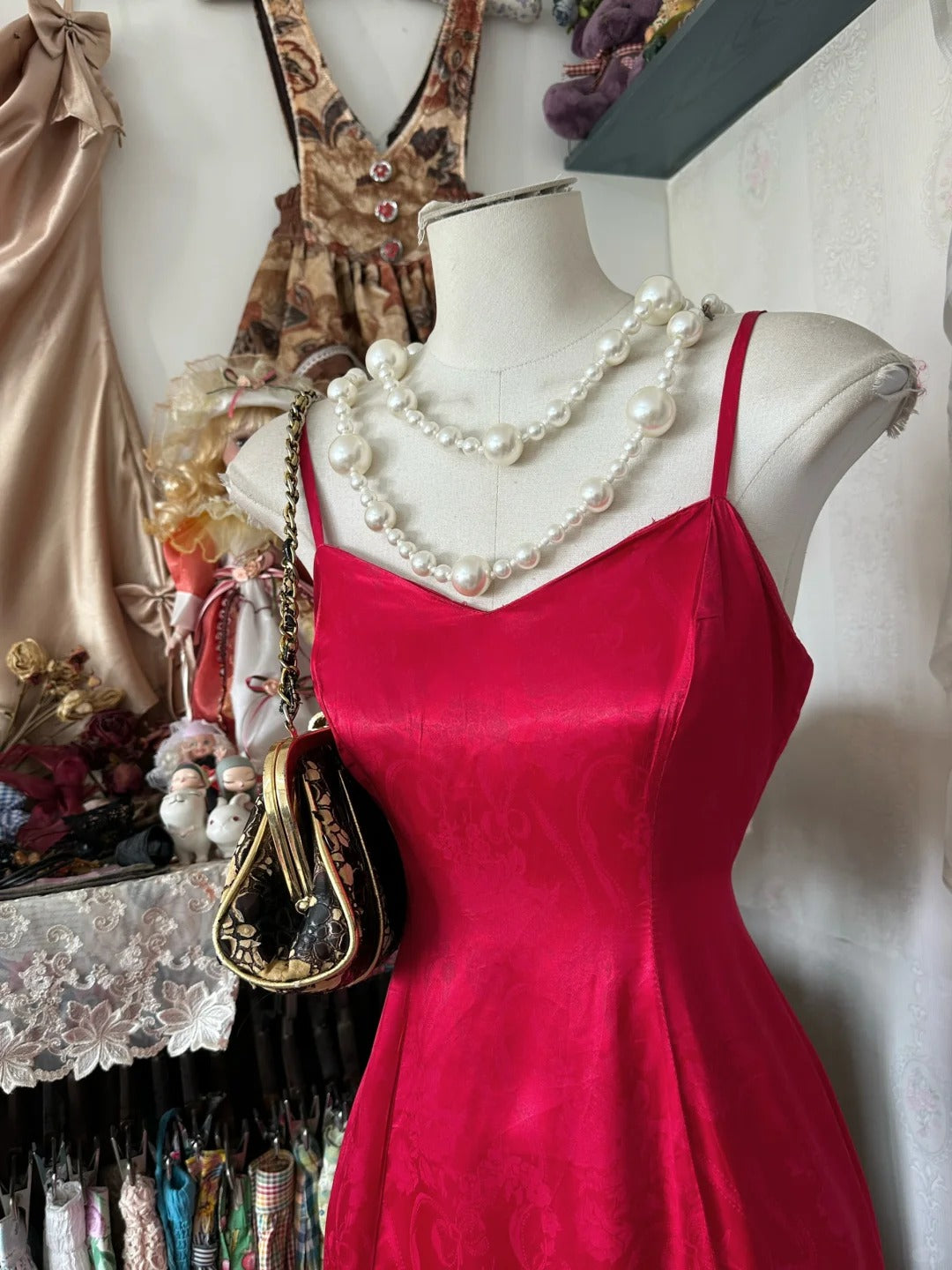 Red High Low Vintage Party Dress Evening Dress Prom Dresses