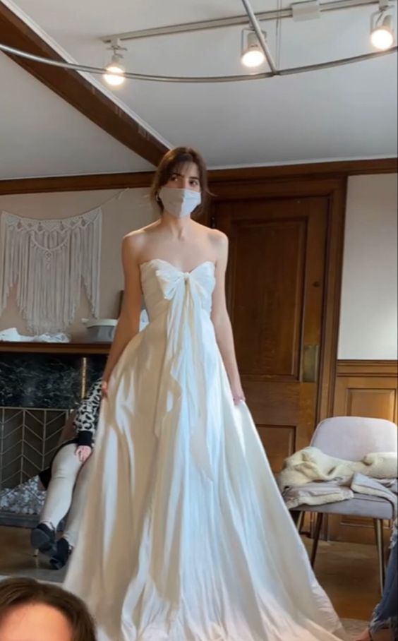 Strapless A-line Wedding Dresses Newest Long Prom Dresses Popular Simple Bridal Gowns