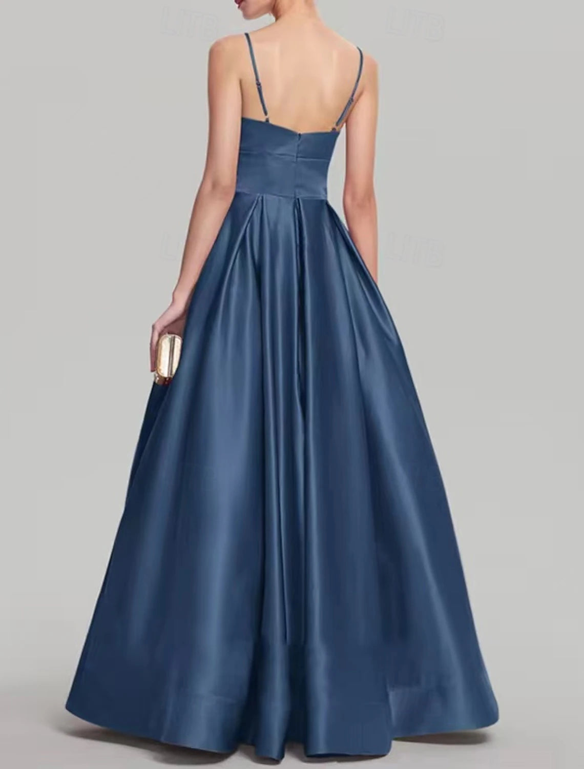 A-Line Evening Gown Party Dress Evening Party Black Tie Gala Sweep / Brush Train Sleeveless V Neck Wednesday Addams Family Cotton Backless with Pleats