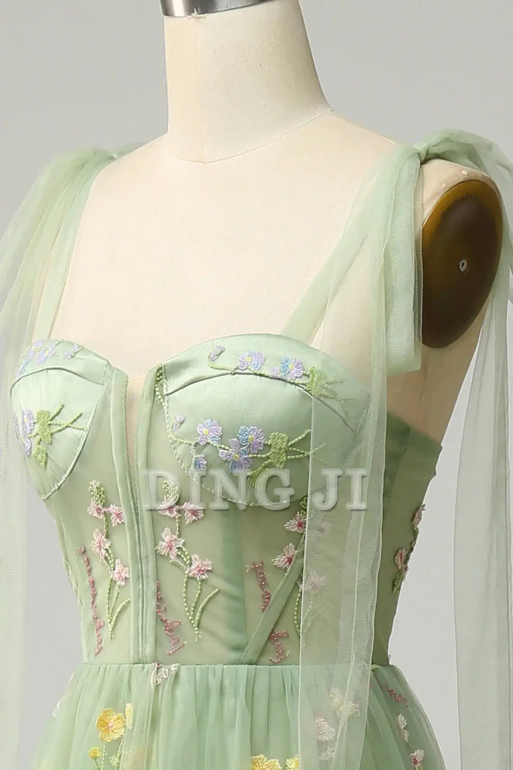 DingJiDress Prom Dress A Line Spaghetti Straps Corset Long Embroidery Formal Women's Dresses Wedding Guests Dresses