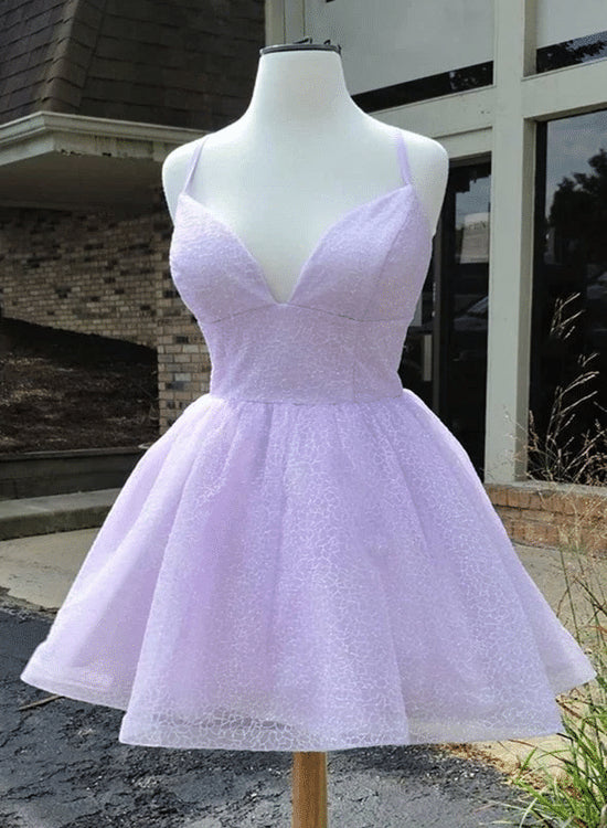 Lovely Purple Tulle Short Homeocoming DressPurple Party Dress Prom Dress