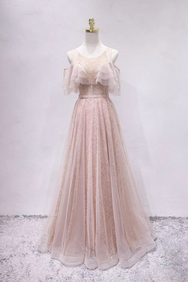 Unique tulle long prom dress tulle long evening dress