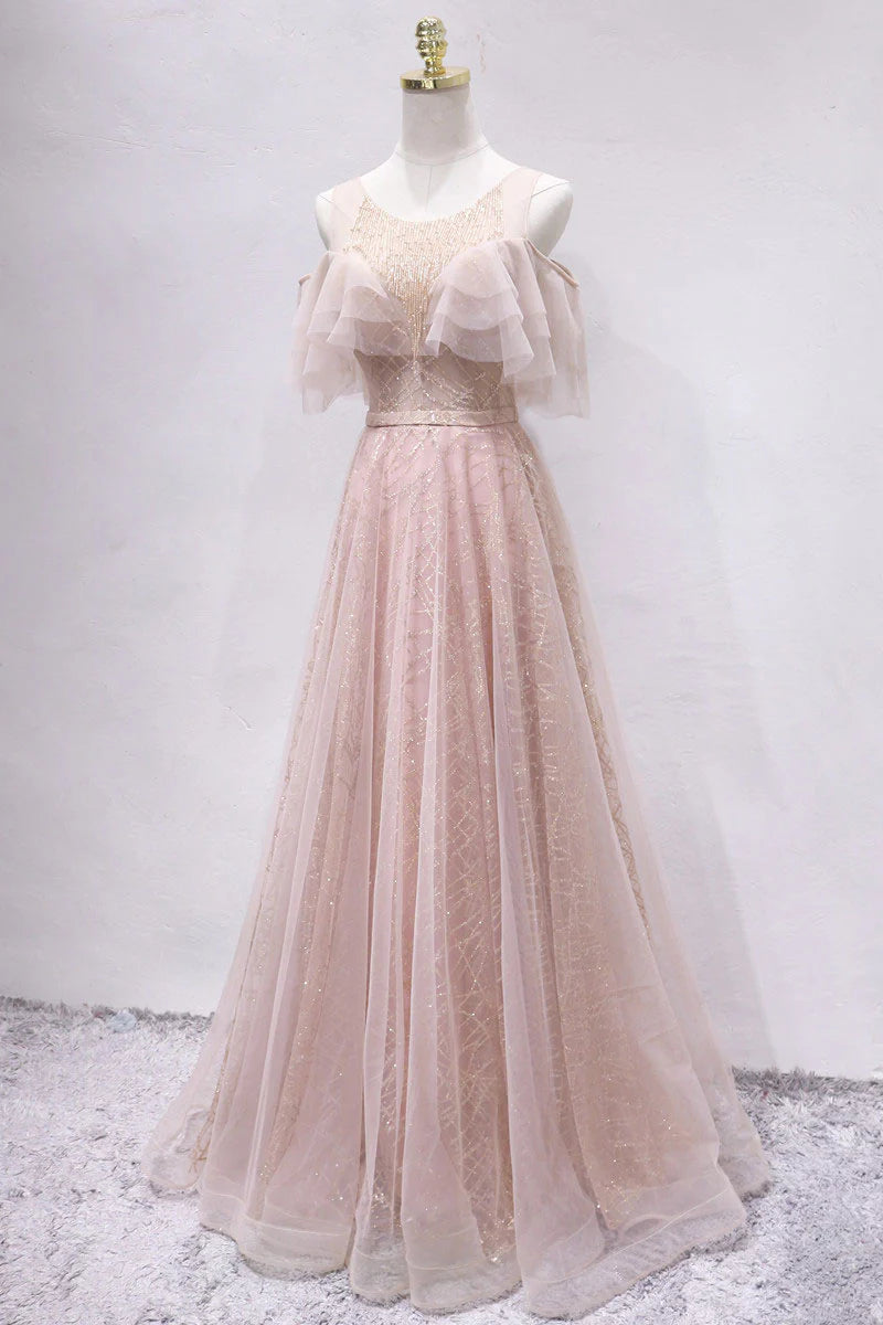 Unique tulle long prom dress tulle long evening dress