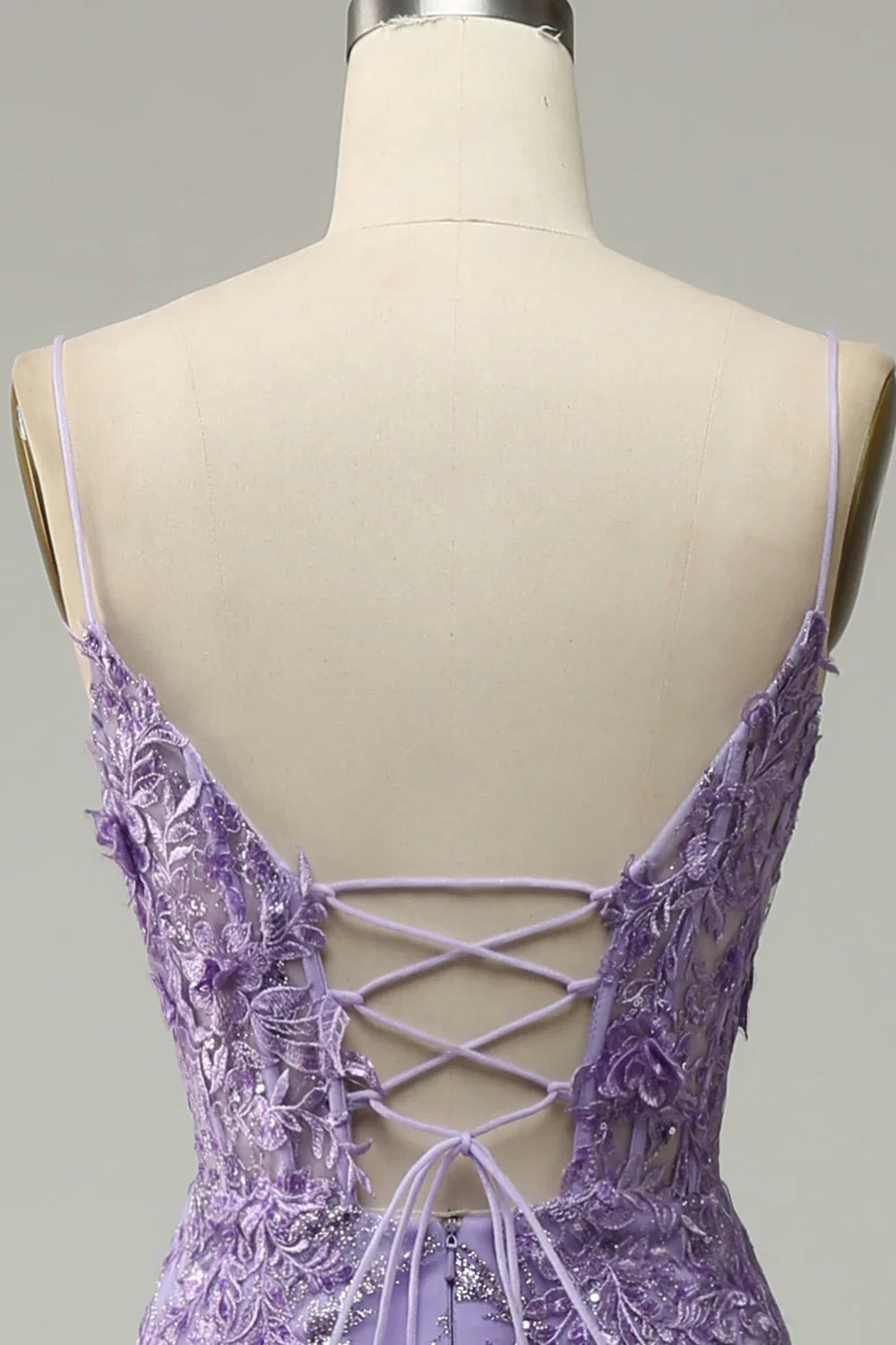 DingJiDress Mermaid Spaghetti Straps Purple Prom Dress with Beading